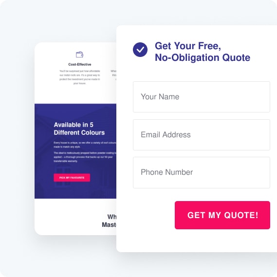 Screenshot of conversion optimized website