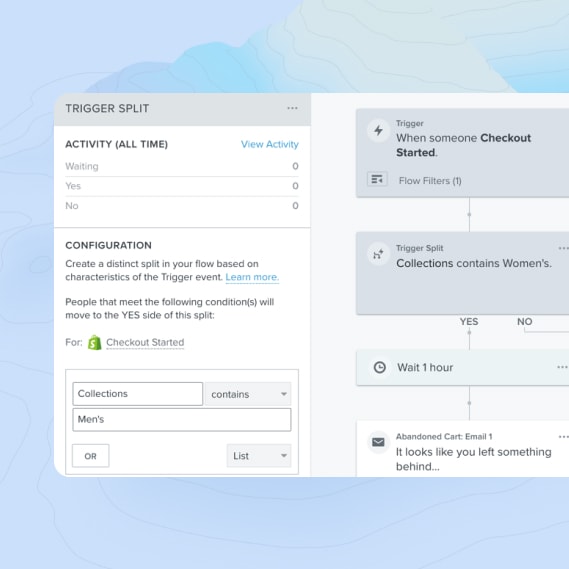 Klaviyo automation flow screenshot