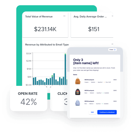 Email marketing screenshots